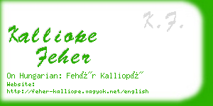 kalliope feher business card